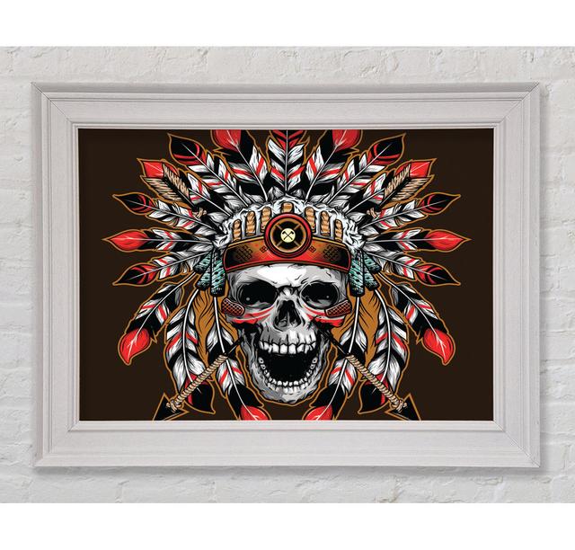 The Skeleton Native Indian Framed Print Happy Larry Size: 84.1cm H x 118.9cm W on Productcaster.