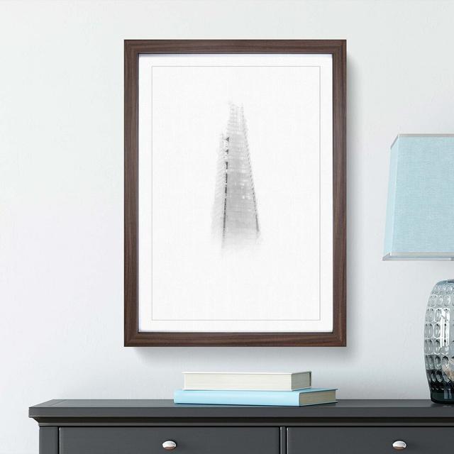 The Shard in London England Abstract Art - Picture Frame Graphic Art Print East Urban Home Frame Option: Walnut, Size: 91cm H x 60cm W x 2cm D on Productcaster.