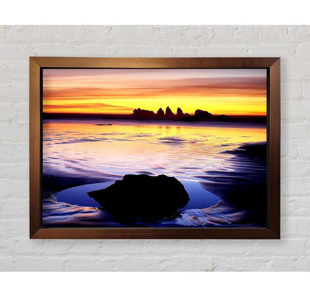 Rock Pool Skys Framed Print Highland Dunes Size: 59.7cm H x 84.1cm W x 3.4cm D on Productcaster.