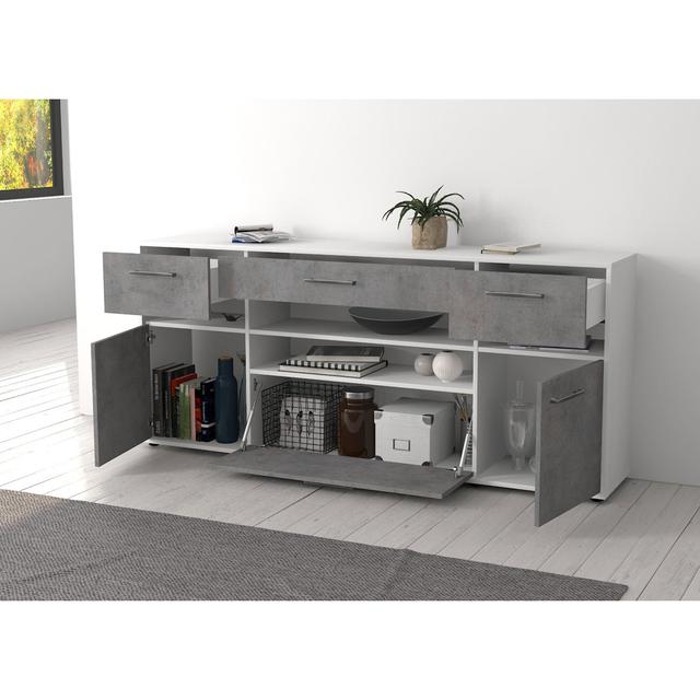 180cm Wide 3 Drawer 17 Stories Colour: Grey/White on Productcaster.