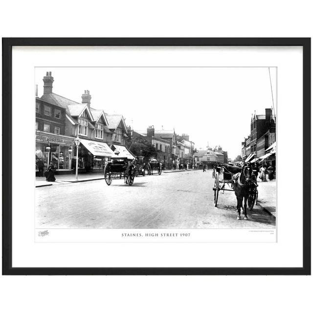 'Staines, High Street 1907' by Francis Frith - Picture Frame Photograph Print on Paper The Francis Frith Collection Size: 28cm H x 36cm W x 2.3cm D on Productcaster.