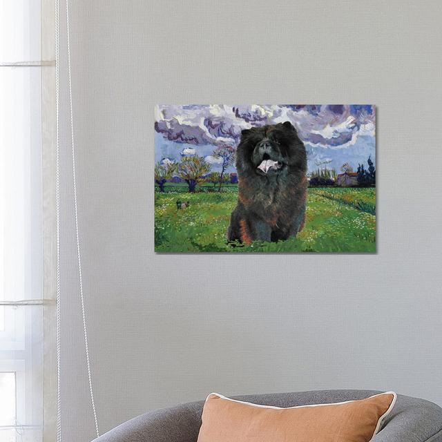 Chow Chow Meadow with Flowers by Nobility Dogs - Wrapped Canvas Giclée ClassicLiving Size: 45.72cm H x 66.04cm W on Productcaster.