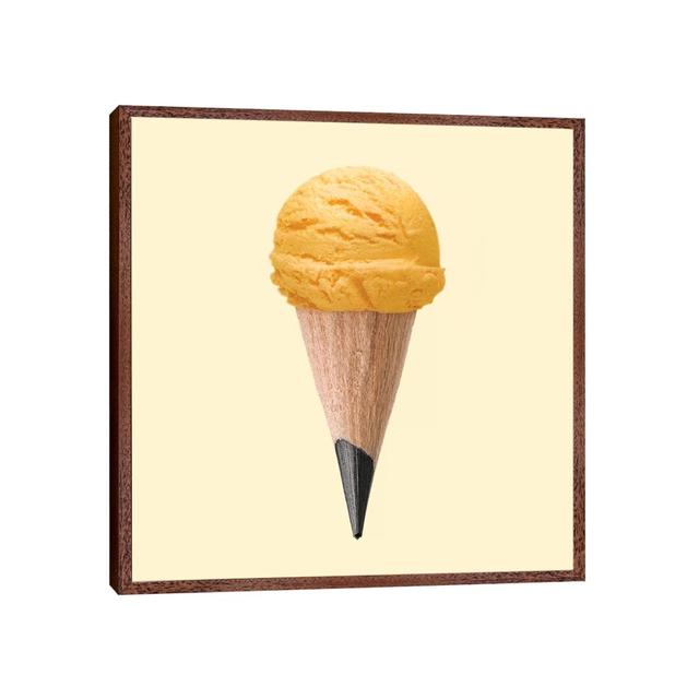 Ice Cream Pencil by Paul Fuentes - Print on Canvas Latitude Run Size: 66.04cm H x 66.04cm W x 3.81cm D, Frame Option: Brown Framed on Productcaster.