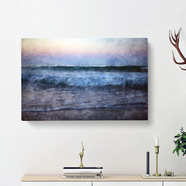 Waves in Greece - Wrapped Canvas Photograph Print East Urban Home Size: 50cm H x 76cm W x 3cm D on Productcaster.