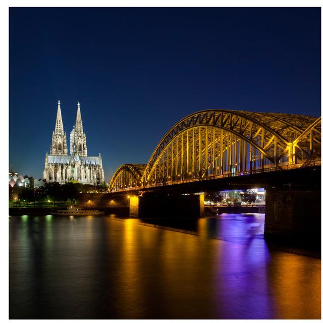 Cologne by Night Semi-Gloss Wallpaper Roll East Urban Home Materialqualität: Standard (110g/m²), Size: 3.36m x 336cm on Productcaster.