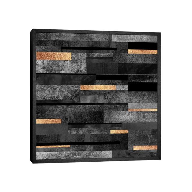 Urban Black And Gold - Print on Canvas Canora Grey Size: 45.72cm H x 45.72cm W x 3.81cm D, Format: Black Floater Framed on Productcaster.