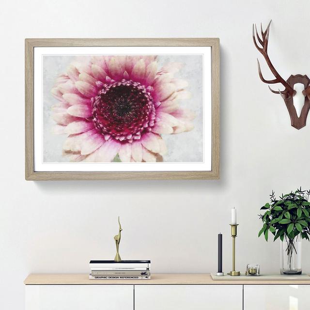 Heart of a Pink Gerbera - Picture Frame Painting Print East Urban Home Size: 62cm H x 87cm W x 2cm D, Frame Option: Oak Framed on Productcaster.