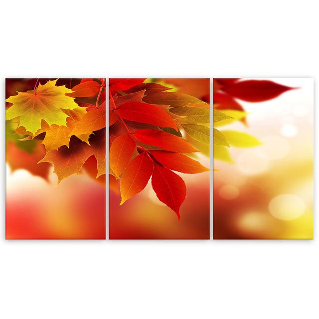 Canvas Print Autumn Leaves Nature Ebern Designs Size: 30cm H x 60cm W x 2cm D on Productcaster.