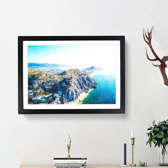 Cabo San Lucas Skyline in Mexico - Picture Frame Graphic Art Print East Urban Home Frame Option: Black Framed, Size: 24cm H x 33cm W x 2cm D on Productcaster.