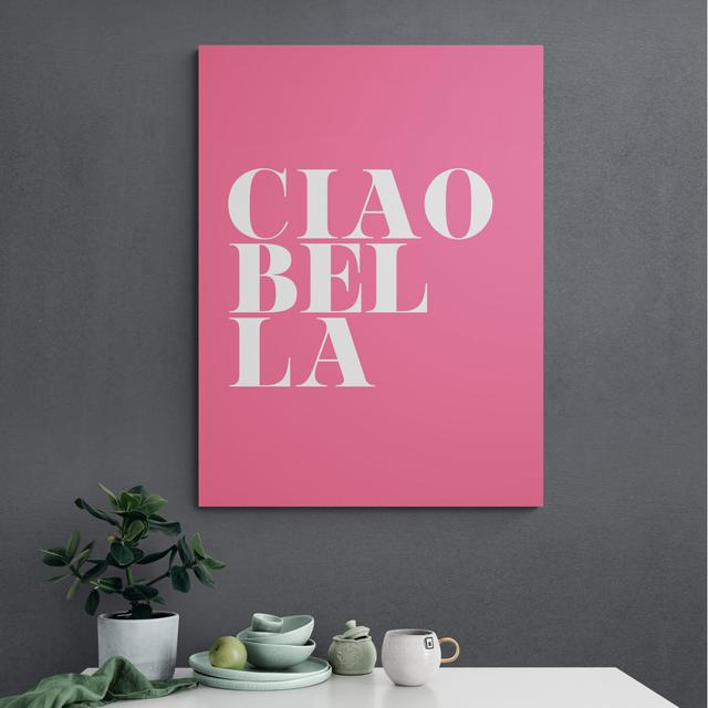 Ciao Bella - Pink - Typography - Canvas Wall Art Framed Print - Various Sizes Happy Larry Size: 61 cm H x 41 cm W on Productcaster.