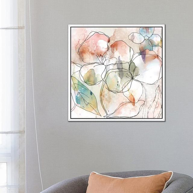 Floral Flow I by Carol Robinson - Painting on Canvas Lily Manor Size: 66.04cm H x 66.04cm W x 3.81cm D, Format: White Framed Canvas on Productcaster.