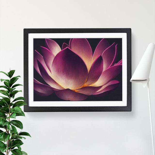 Awe Inspiring Lotus Flower - Picture Frame Graphic Art World Menagerie Size: 46cm H x 64cm W x 2cm D, Frame Colour: Black Framed on Productcaster.