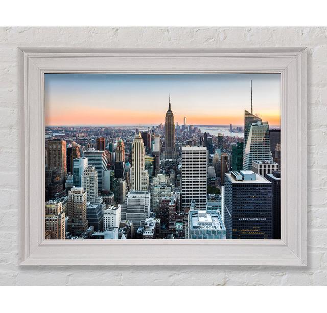 East River Through The Big City Framed Print Ebern Designs Size: 59.7cm H x 84.1cm W x 8cm D on Productcaster.