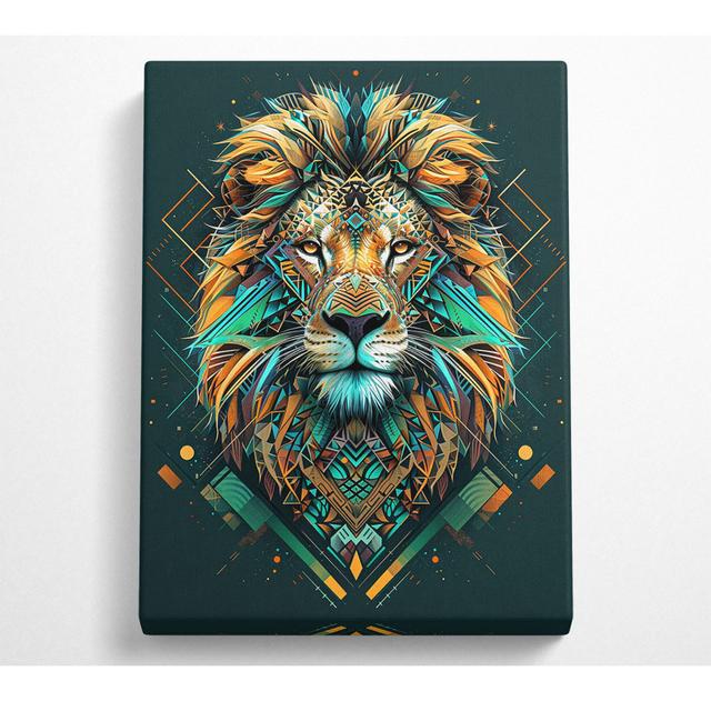 Geometric Lion - No Frame Art Prints on Canvas ClassicLiving Size: 121.9cm H x 81cm W on Productcaster.