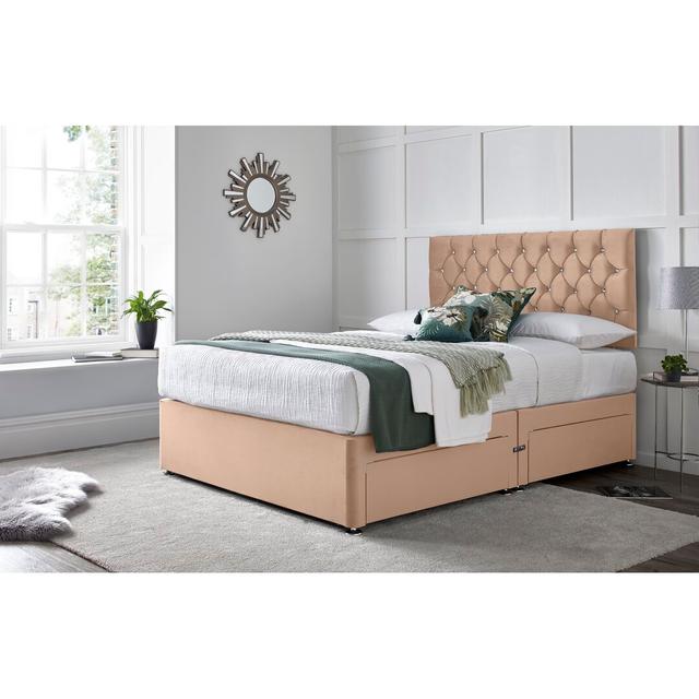 Featherston Divan Bed with 24" Headboard on Struts Wayfair Sleep Colour: Mink, Size: Super King (6'), Storage Type: 2 Side Drawers on Productcaster.