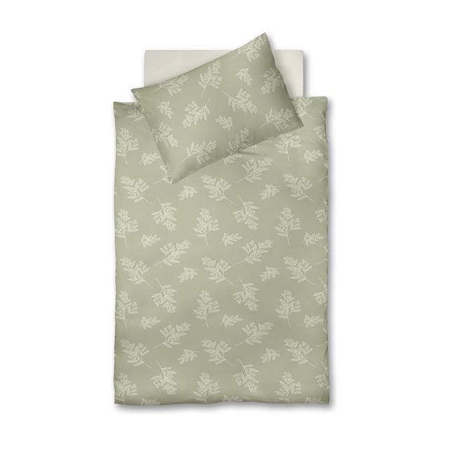 Cotton 2 Piece Duver Cover Set Fleuresse Size: 155 x 200cm, Colour: Sage on Productcaster.