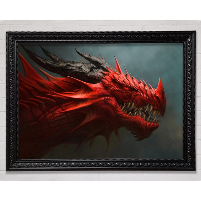 Red Nasty Dragon Framed Print Happy Larry Size: 42cm H x 59.7cm W x 3cm D on Productcaster.