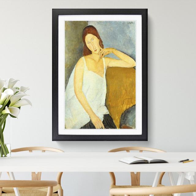 Jeanne Hebuterne Vol.1 by Amedeo Modigliani - Picture Frame Painting on MDF East Urban Home Size: 48cm H x 36cm W x 2cm D, Frame Option: Black on Productcaster.