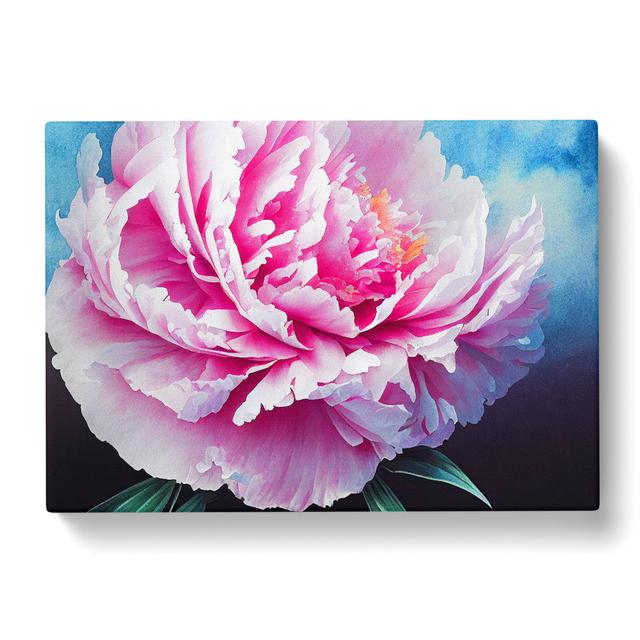 Wonderful Peony Flower - Wrapped Canvas Graphic Art Rosdorf Park Size: 35cm H x 50cm W x 3cm D on Productcaster.