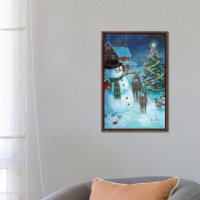 Frosty And Friends by Ruane Manning - Gallery-Wrapped Canvas Giclée on Canvas The Seasonal Aisle Format: Classic Wood Framed, Size: 66.04cm H x 45.72c on Productcaster.