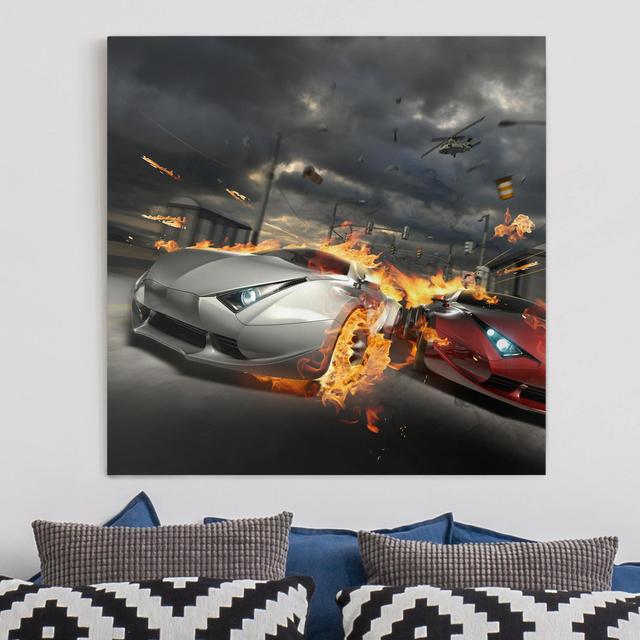 Race in a Thunderstorm - Wrapped Canvas Graphic Art Williston Forge Format: 260g/m² canvas, Size: 100cm H x 100cm W on Productcaster.