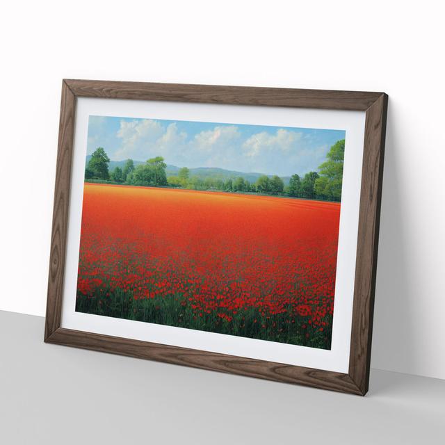 Adorable Poppy Field Flowers - Picture Frame Graphic Art ClassicLiving Frame Colour: Walnut Framed, Size: 46cm H x 64cm W x 2cm D on Productcaster.