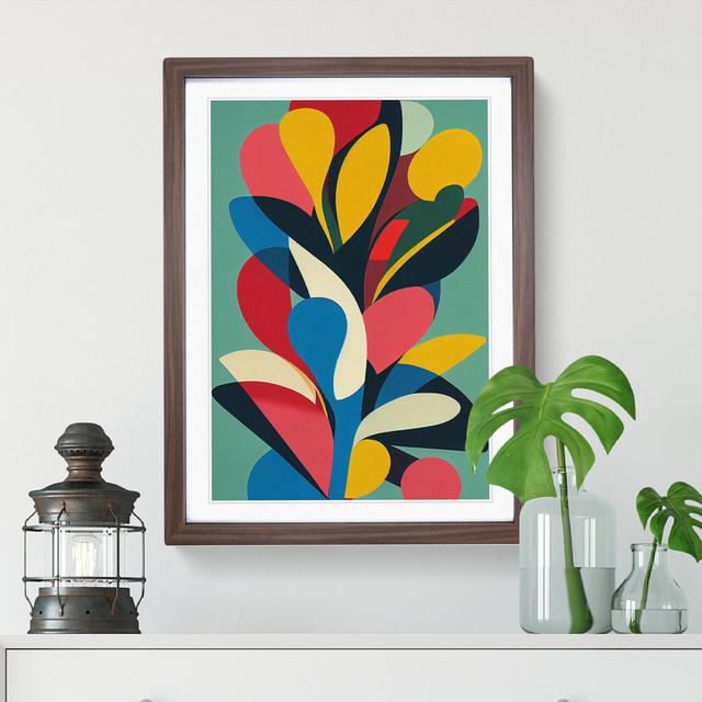 XV1022-780X Art Flowers Abstract No.4 - Single Picture Frame Print Marlow Home Co. Size: 46cm H x 34cm W, Frame Colour: Brown on Productcaster.