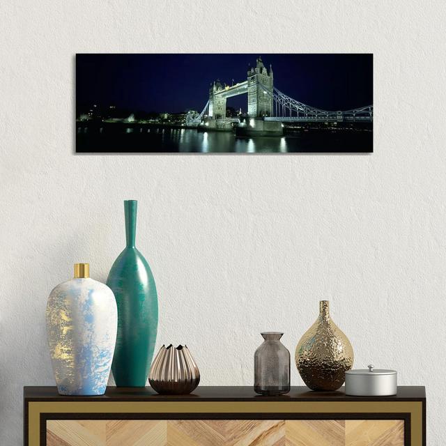 Bridge Across A River, Tower Bridge, Thames River, London, England - Wrapped Canvas Panoramic Print Ebern Designs Size: 30.48cm H x 91.44cm W x 3.81cm on Productcaster.