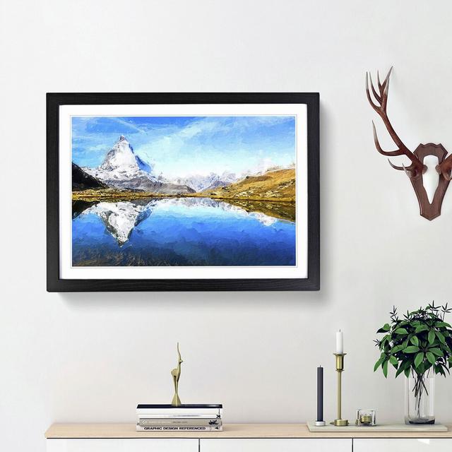 Matterhorn Mountain in Zermatt Switzerland - Picture Frame Painting Print on MDF East Urban Home Size: 27cm H x 36cm W x 2cm D, Frame Option: Black Fr on Productcaster.