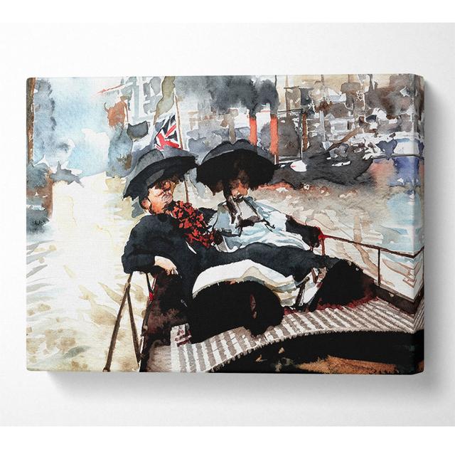 Tissot the Thames - Wrapped Canvas Art Prints ClassicLiving Größe: 81 cm H x 121,9 cm B on Productcaster.