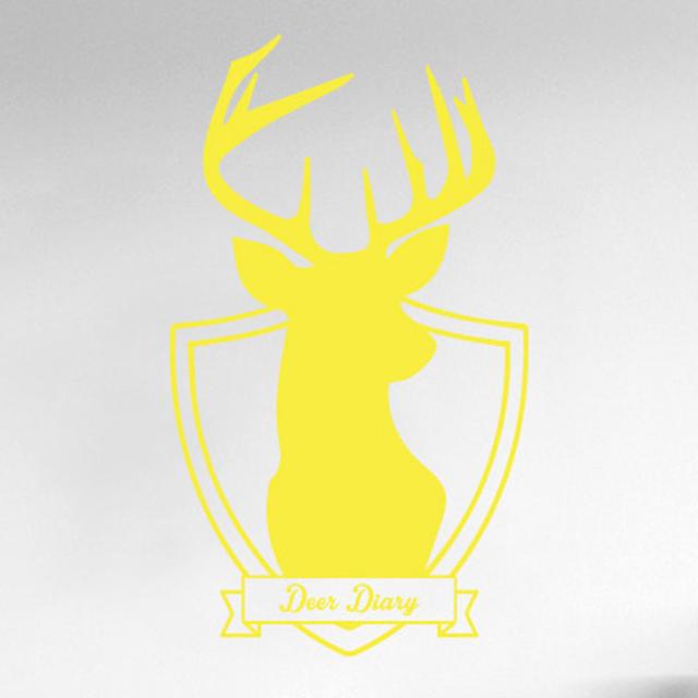 Deer Diary Wall Sticker Maturi Colour: Bright Yellow, Size: Large on Productcaster.