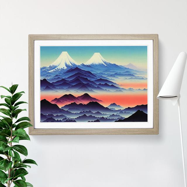 Painted Japanese Mountains Vol.7 - Picture Frame Graphic Art Alpen Home Format: Oak Framed, Size: 25cm H x 34cm W x 2cm D on Productcaster.