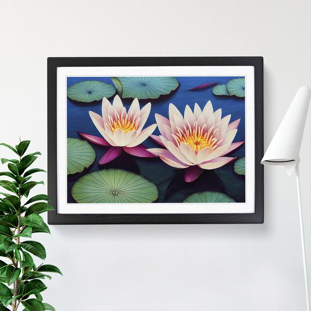 Incomparable Water Lily Flowers - Picture Frame Graphic Art ClassicLiving Frame Colour: Black, Size: 46cm H x 64cm W x 2cm D on Productcaster.