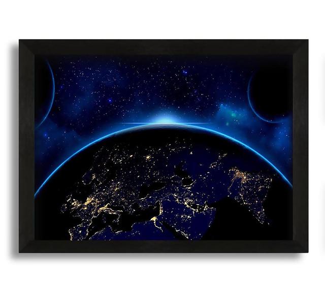 Blue Space - Picture Frame Graphic Art on Canvas Latitude Run Size: 21cm H x 30cm W x 10cm D on Productcaster.