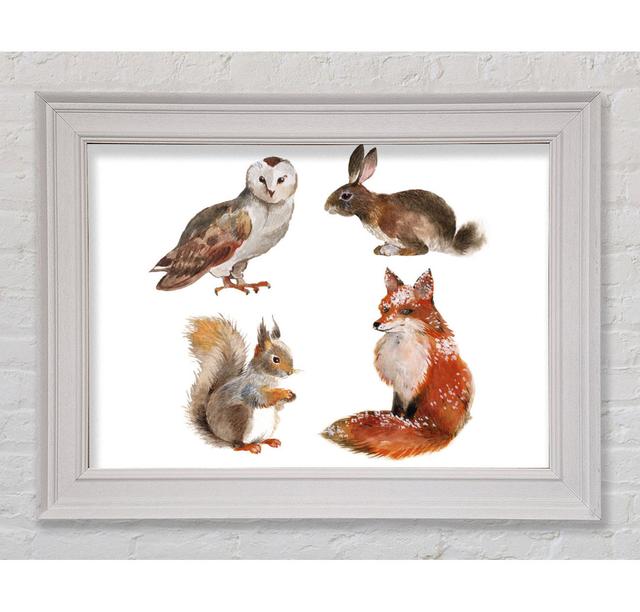 Animals Of The Woodland Framed Print Union Rustic Size: 21cm H x 42cm W on Productcaster.