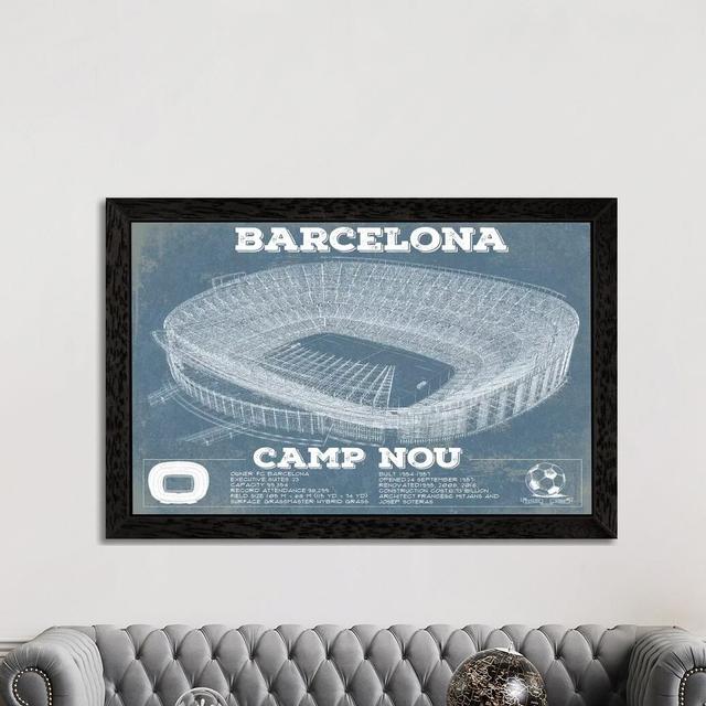 Barcelona Camp Nou by Cutler West - Print on Canvas Williston Forge Size: 45.72cm H x 66.04cm W x 3.81cm D, Format: Black Floater Framed on Productcaster.