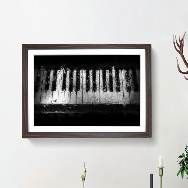 Broken Piano Keys - Picture Frame Painting Print on MDF East Urban Home Size: 27cm H x 36cm W x 2cm D, Frame Option: Walnut Framed on Productcaster.