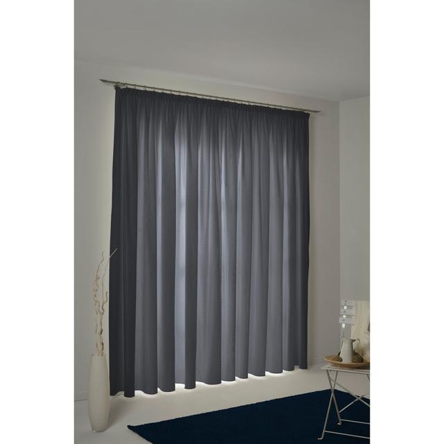 Uni Collection Light 100% Cotton Room Darkening Pinch Pleat Single Curtain Panel Adam Panel Size: 142cm wide x 325cm high, Curtain Colour: Dark blue on Productcaster.