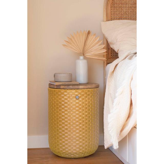 Halo Side Table Handed By Table Base Colour: Ochre Yellow on Productcaster.