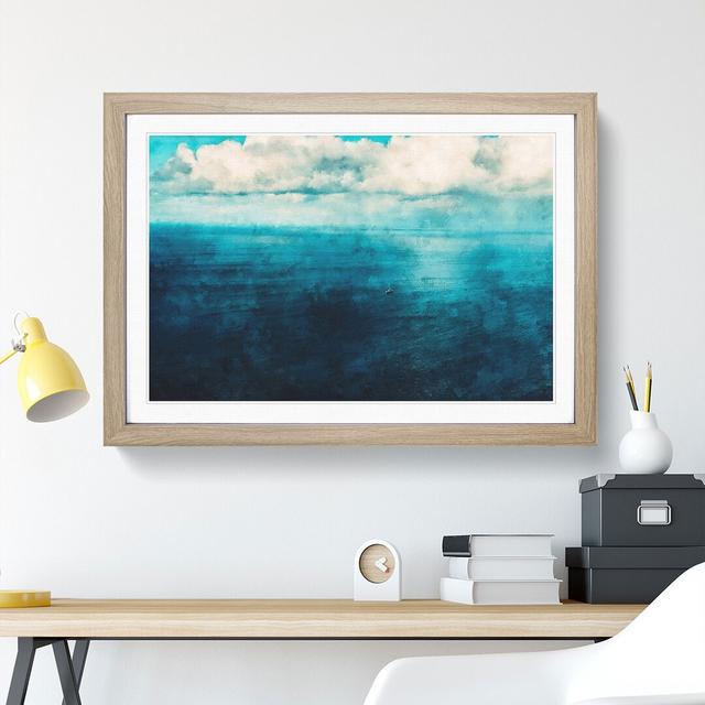 Boat Out To Sea Painting - Single Picture Frame Print on MDF East Urban Home Size: 62cm H x 87cm W x 2cm D, Format: Oak on Productcaster.