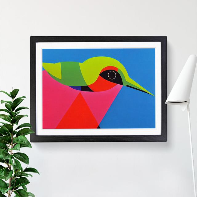 Edgy Abstract Hummingbird - Picture Frame Graphic Art 17 Stories Size: 34cm H x 46cm W x 2cm D, Frame Colour: Black Framed on Productcaster.