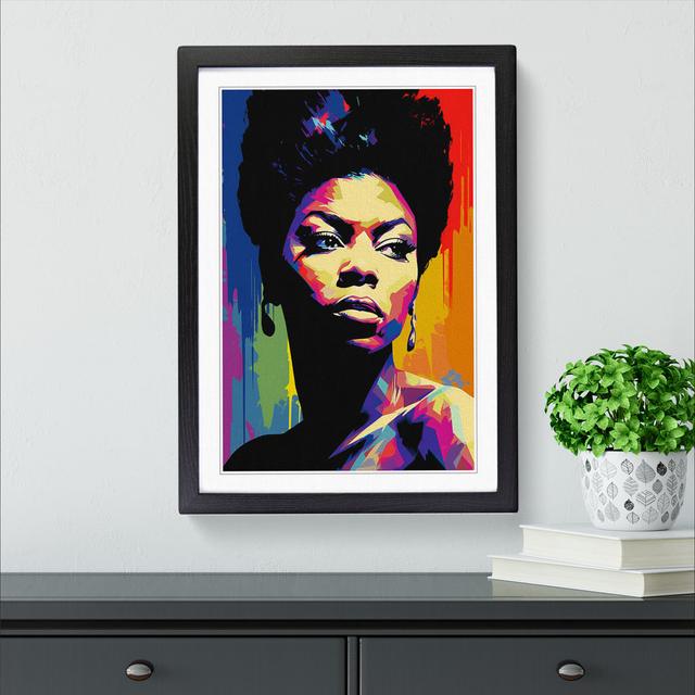 Nina Simone Futurism - Single Picture Frame Print on Wood Marlow Home Co. Format: Black Framed, Size: 34cm H x 25cm W x 2cm D on Productcaster.