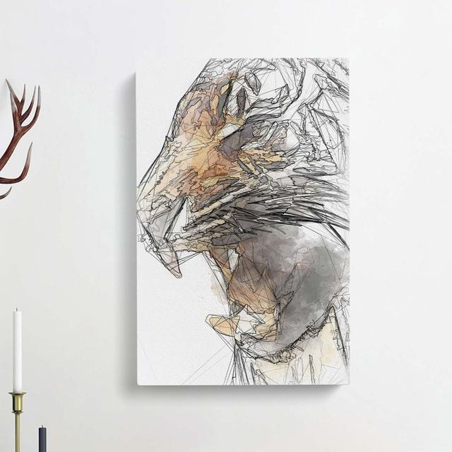 The Fierce Tiger In Abstract - Wrapped Canvas Print East Urban Home Size: 91cm H x 60cm W x 3cm D on Productcaster.