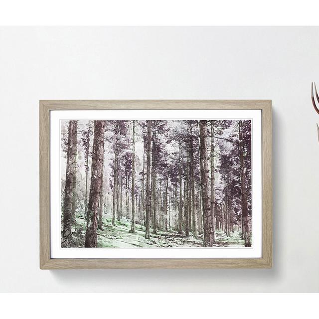 Pretty Forest in Abstract - Picture Frame Painting Print East Urban Home Size: 40cm H x 60cm W x 2cm D, Frame Option: Oak on Productcaster.