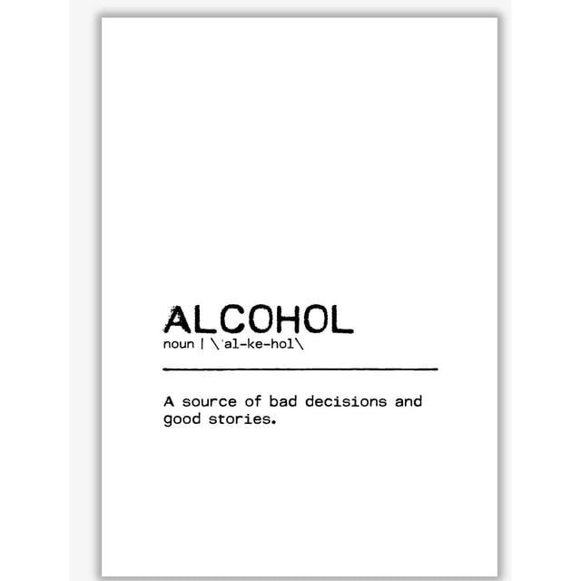 Alcohol Stories -Typography Print on Paper East Urban Home Format: No Frame, Size: 42 cm H x 30 cm W x 1 cm D on Productcaster.