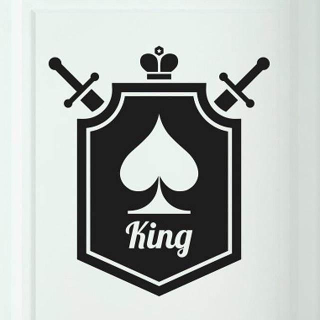 King of Spaces Shield Door Room Wall Sticker Maturi Colour: Black on Productcaster.