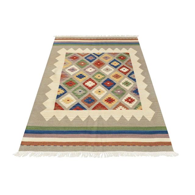 Kilim Hand-Tufted Dark Grey Area Rug Bakero Rug Size: Rectangle 75 x 125cm on Productcaster.