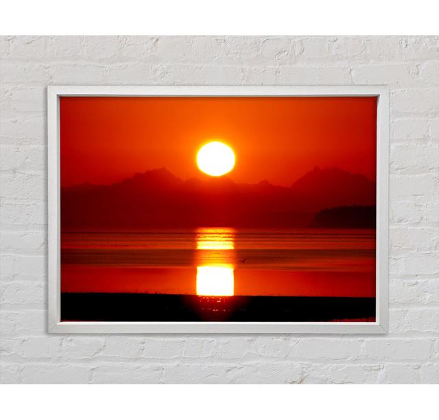 Sonnenaufgang über den nördlichen Kaskaden Gerahmter Druck Wandkunst Haus am Meer Größe: 100 cm H x 141,4 cm B x 3,3 cm T, Format: Weiß gerahmte Leinw on Productcaster.