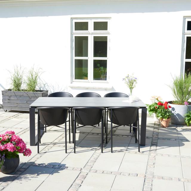 Layton 6 Seater Dining Set Sol 27 Outdoor Colour (Table Top): Grey on Productcaster.