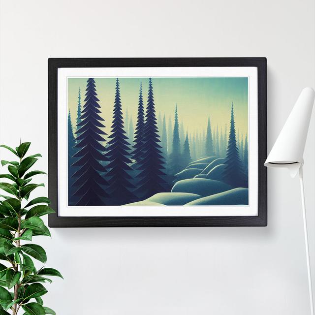 Pine Tree Forest At Winter - Single Picture Frame Print Alpen Home Frame Colour: Black, Size: 25cm H x 34cm W on Productcaster.